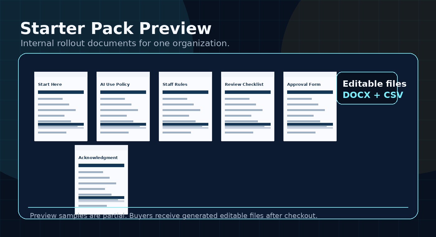 Preview of Rule 52 Starter Pack generated documents